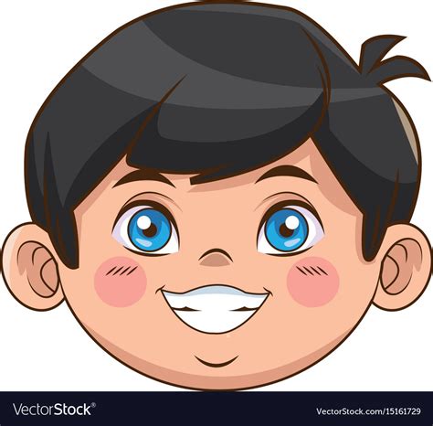 beautiful  face boy cute child smiling vector image