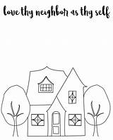Coloring Pages Neighbor Thy Self Good sketch template