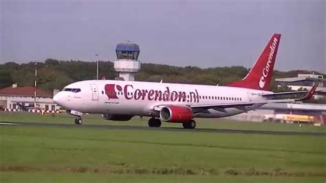 corendon dutch airlines ph cde takeoff groningen airport eelde youtube