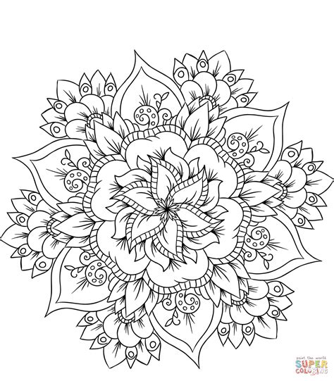 flower mandala coloring page  printable coloring pages