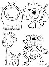 Coloring Animals Pages Animal Kids Color Para Printable Patterns Animales Cute Moldes Cartoon Printables Lion Baby Jungle Monkey Zoo Paper sketch template