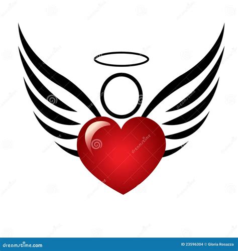 angel  heart logo stock images image