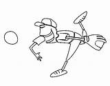 Pitcher Baseball Coloring Coloringcrew sketch template