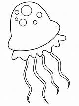 Kwal Jellyfish Schattige Leukekleurplaten Kleurplaten Makkelijk Coloringpage Vissen Tekenen Fishes Kleur sketch template