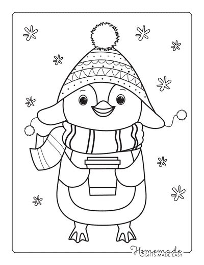 january coloring pages  toddlers winter clothing hat  scarf