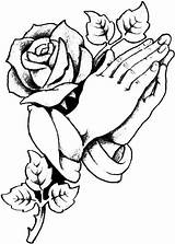 Hands Praying Coloring Cross Drawing Pages Rose Prayer Tattoo Roses Drawings Tattoos Hand Stencil Crosses Rest Peace Clipart Pencil Sketches sketch template