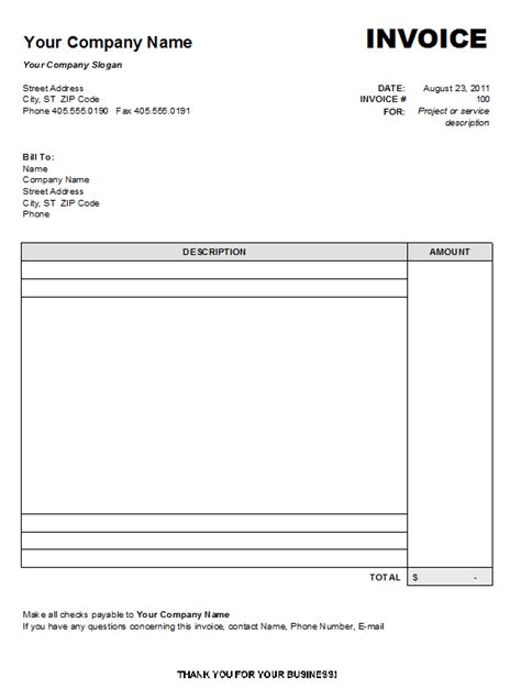 blank invoice form blank invoice template  della gardner