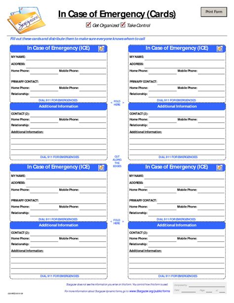 emergency contact form template  employees    printable contact forms