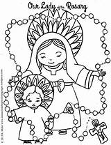 Rosary Mary Worksheets Rosario Virgen Hail Fatima Sorrows Maria Rosenkranz Guadalupe Thecatholickid Praying Getcolorings Lesson sketch template