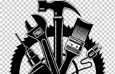 black  white logo  tools   center including hammers wrench