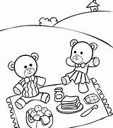 Teddy Bear Coloring Picnic Pages Drawing Shabbos Scene Enjoying Color Printable Getcolorings Print Shabbat Cute Paintingvalley Getdrawings Dress Family sketch template