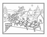 Coloring Pages Sleigh Santa His Claus Getcolorings Color Flying Printable sketch template