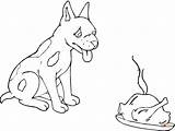 Hungry Coloring Dog Color Pages sketch template