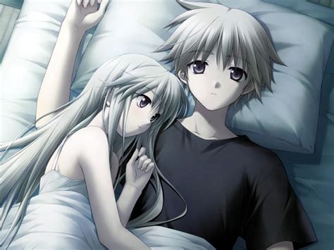 Wallpaper Anime Love Bed Black Hair Couple Mangaka