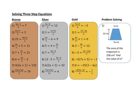 solving  step equations differentiated teaching resources