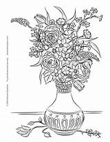 Still Life Coloring Pages Vase Click Flowers Designlooter Getcolorings Color Template 08kb 1718 sketch template