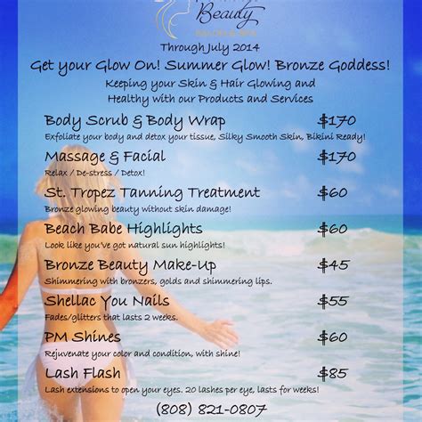 summer specials paradise beauty salon spa kapaa kauai