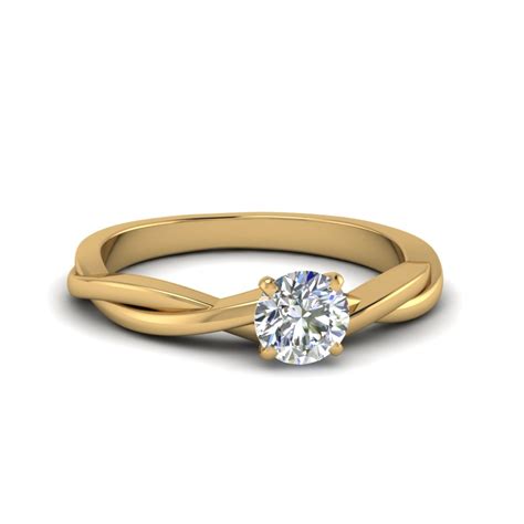cut braided single diamond engagement ring   yellow gold fascinating diamonds