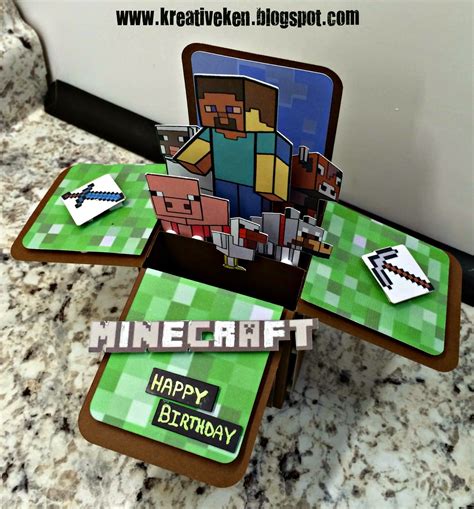 kens kreations minecraft birthday card minecraft birthday card