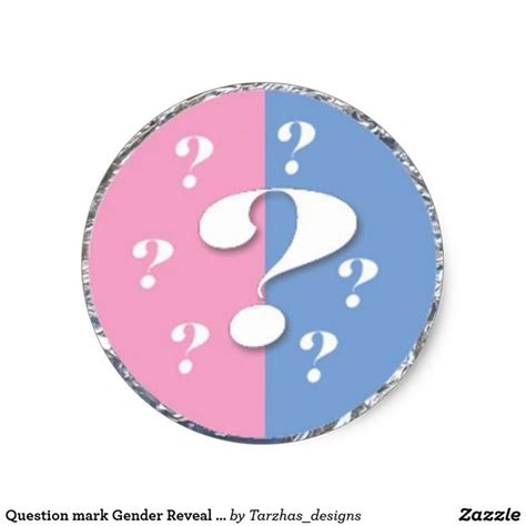 Question Mark Gender Reveal Sticker Round
