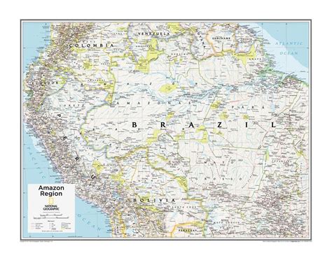 amazon region map national geographic atlas   world