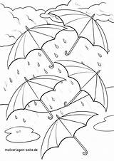 Regenschirme Malvorlage Wetter Ausmalbilder Regen sketch template