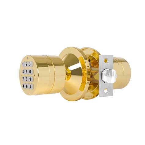 keyless door entry security lock smart automatic locking knob set polished brass ebay