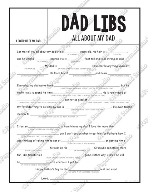 printable    dad fill   blank gift funny etsy
