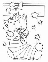 Christmas Coloring Cats Pages Book Animals Cat Skip Kids sketch template