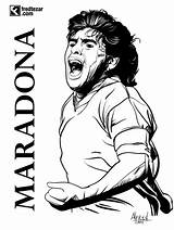 Maradona Colorare Disegni Dibujos Armando Bianco Vector sketch template