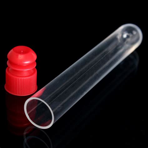 pcs clear plastic test tubes xmm push caps stopper lab