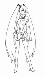 Miku Vocaloid Hatsune Lineart sketch template