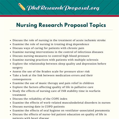 nursing research proposal topics listpdf docdroid