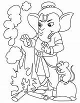 Ganesha Coloring Ganesh Drawing Pages Lord Kids Fire Colouring Bal Drawings Getcolorings Printable Draw Paintingvalley Color sketch template