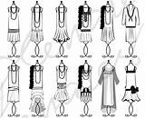 1920s Flapper Fashion 1920 Dress Flappers Style Dresses Vintage Gatsby 20s Outfits Dropwaist Moda Roaring Great Girls Años Deco Silhouette sketch template