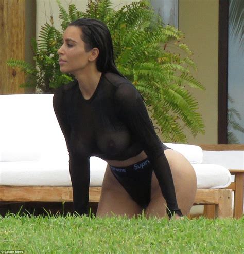 kim kardashian see through shows off her huge boobs in mexico