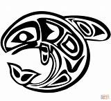 Aboriginal Haida Whale Nations Orca Totem Northwest Supercoloring Drukuj sketch template