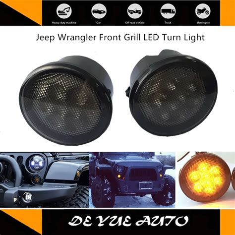 buy  shipping  jeep wrangler front grill turn signal lamp led turn