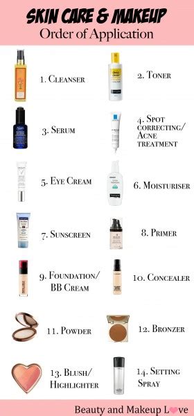 face products order of application skin care and makeup