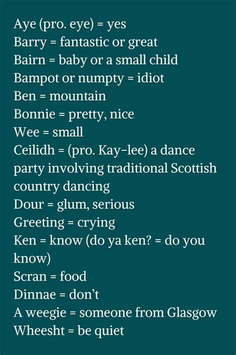 Scottish Dialect And Gaelic A Visitor S Guide Wl Sleigh Ltd