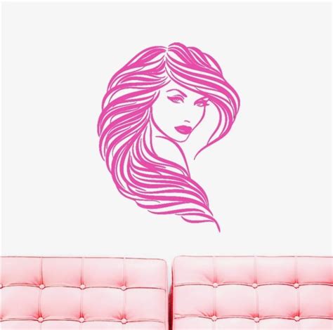 adesivo parede salão de beleza cabeleireiros mulher cabelo