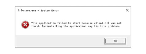 how to fix client dll not found or missing errors