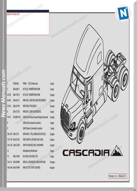 freightliner cascadia print pack  schematic manuals