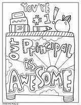 Principal Appreciation Teacher School Clipart Coloring Pages Week Printable Principals Awesome Printables Gifts Cards Classroom Kids Make Poster Italks End sketch template