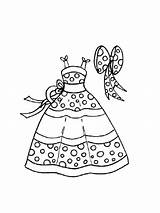 Coloring Pages Dress Prom Dresses Fashion Princess Polka Dot Color Bow Getcolorings Print sketch template