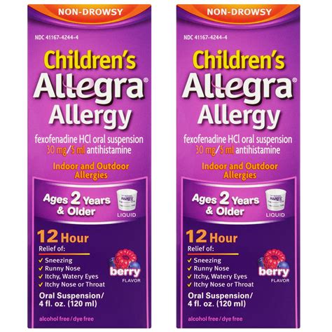 childrens allegra allergy  hour berry liquid  fl oz  pack
