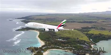 drone operator films emirates airbus   close range  mauritius updated droningon