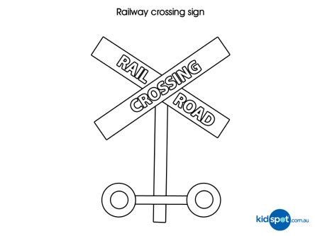 railroad sign coloring sheet