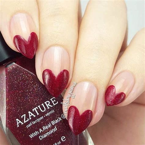 red heart tip nail art design valentines day nails red nail designs trendy nail design