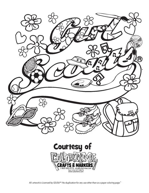 girl scout coloring pages  getcoloringscom  printable